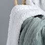 Personalised Sage Pom Pom Blanket For Baby, thumbnail 4 of 7