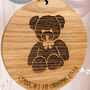 Personalised Wooden Bear Baby's First Christmas, thumbnail 2 of 3