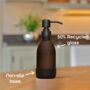 Matte Amber Glass Soap Dispensers Black Set Of Two, thumbnail 2 of 5