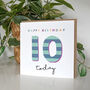 Candy Stripe 10th Birthday Card, thumbnail 2 of 3