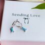 Turquoise Baguette Drop Hoop Earrings, thumbnail 6 of 7