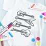 Personalised Guitars Colour In Child's T Shirt, thumbnail 1 of 4