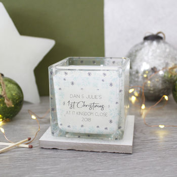 New Home Christmas Snowflake Scented Square Candle, 4 of 5