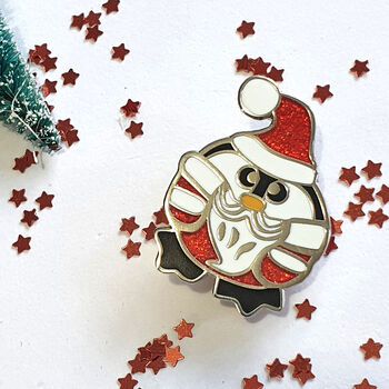 Santa Penguin Enamel Pin, Father Christmas Penguin, 3 of 4