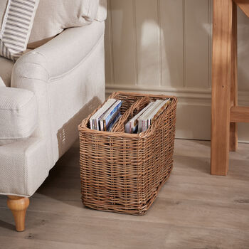 Tall Wicker Magazine Rack, 3 of 4