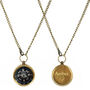 Engraved Bronze Compass Necklace Gift, thumbnail 1 of 12
