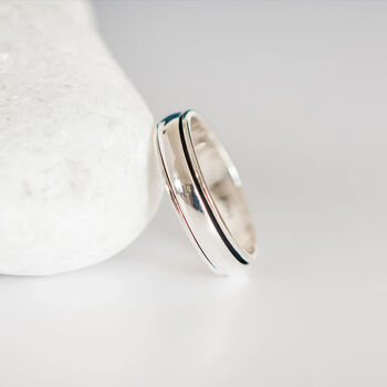 Personalised Slim Sterling Silver Spinner Ring, 2 of 12