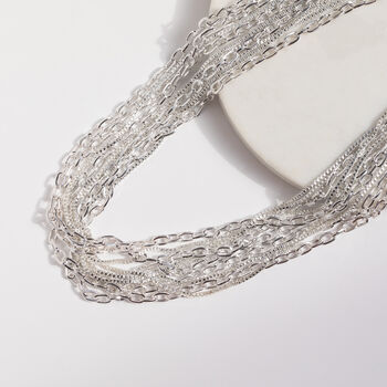 Silver Colour Multi Strand Layered Waterfall Necklace, 3 of 3