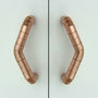 Copper Pull Handle With Ridging Detail Tilt V Shaped, thumbnail 4 of 6