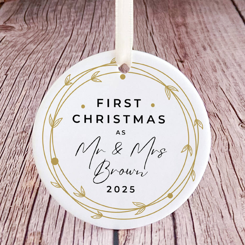 Personalised First Christmas As Mr And Mrs Bauble, 1 of 8