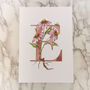 E Is For Echinacea Coloured Initial Print, thumbnail 4 of 10