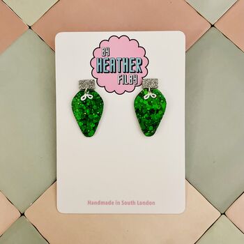 Christmas Lights Glitter Christmas Earrings / Festive Jewellery / Shimmering Multi Colour Dangles, 11 of 12