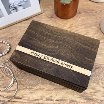 Veneer Personalised Wooden Anniversary Box, 10 of 12