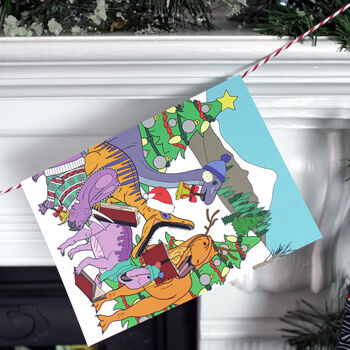 Christmas Winter Dinosaur Card, 3 of 6