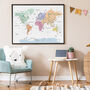 Educational Illustrated Kids World Map Pastels, thumbnail 5 of 7