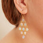 Opal Chandelier Gold Plated Silver Drop Earrings, thumbnail 1 of 10