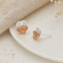 Sterling Silver And Gold Plated Violet Flower Stud Earrings – 7mm, thumbnail 4 of 6