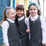 School Gingham Tie Headband Blue, thumbnail 2 of 4
