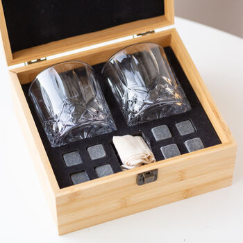 Couples Name Engraved Whisky Glass And Ice Cube Box Set, 5 of 6