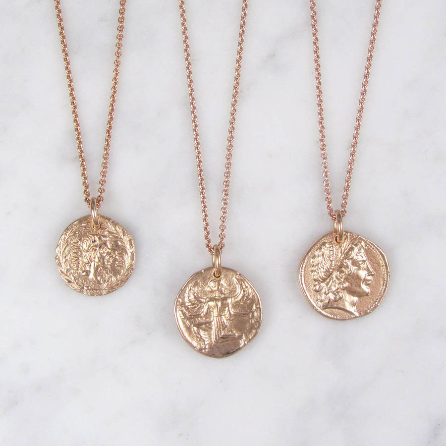 roman coin necklace by black pearl | notonthehighstreet.com