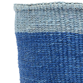 Tofauti: Two Blue Duo Colour Block Woven Basket, 7 of 9