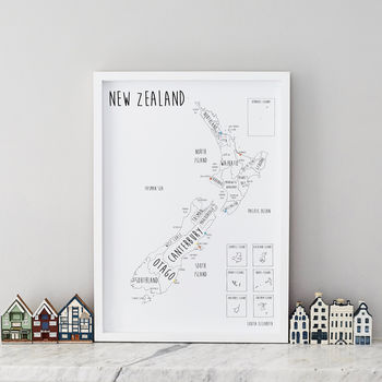 Personalised New Zealand Pin Board Map, 2 of 10
