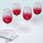 G Decor Set Of Four Monroe Ribbed Ombre Wine Glasses, thumbnail 1 of 6
