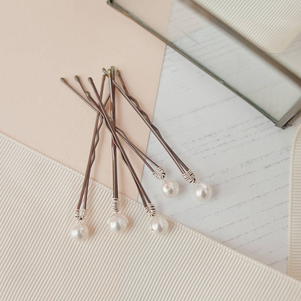 Set Of Five Pearl Bobby Pins, 1 of 3