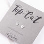 Top Cat Sterling Silver Paw Print Earrings, thumbnail 3 of 7