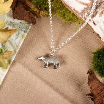 Badger Necklace Enamelled Sterling Silver, 3 of 7