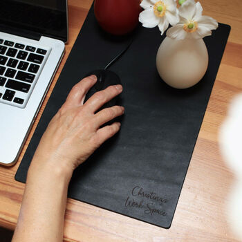 Personalised Home Office Premium Leather Mouse Pad, 10 of 12
