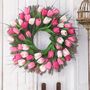 Handmade Pink And White Tulip Wreath, thumbnail 6 of 7