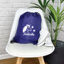 Kids Personalised Unicorn Drawstring Bag, thumbnail 5 of 7