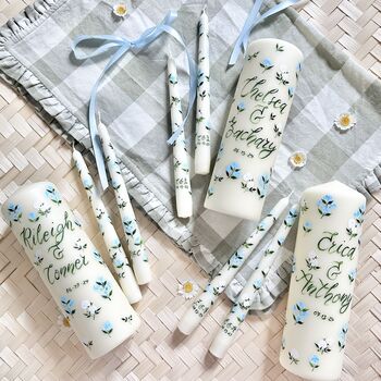 Personalised Hand Painted White And Blue Unity Set, 4 of 6