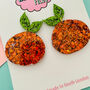 Orange Glitter Resin Earrings, thumbnail 2 of 2