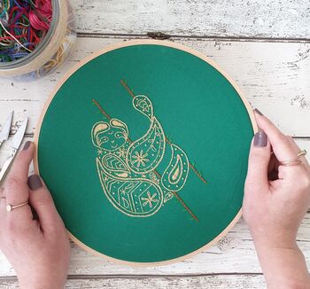 Green Sloth Embroidery Kit, 5 of 7