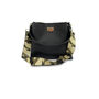 Black Leather Tote Bag With Green Camo Strap, thumbnail 1 of 8