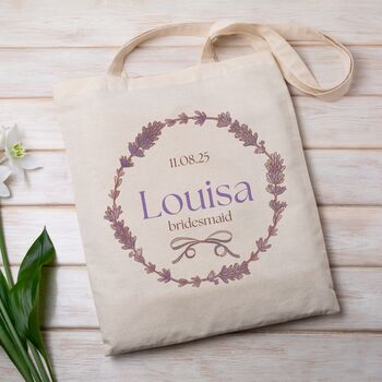 Personalised 'Lavender' Wedding Party Bag, 2 of 2