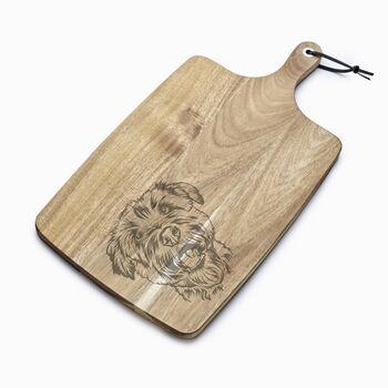 Personalised Glen Of Imaal Terrier Engraved Acacia Serving Board, 2 of 2