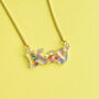 Personalised Iridescent Summer Flowers Name Necklace, thumbnail 3 of 4