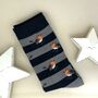 Men's Bamboo Robins And Stripes Socks In Grey, thumbnail 1 of 2