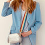 Silver Leather Crossbody Bag And Rainbow Strap, thumbnail 8 of 10