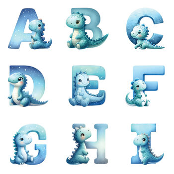 Personalised Dinosaur Alphabet Grey Plush Teddy Bear, 7 of 10