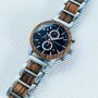 Personalised Metal And Wood Watch Mens Gift,Engraved Watch, thumbnail 1 of 8