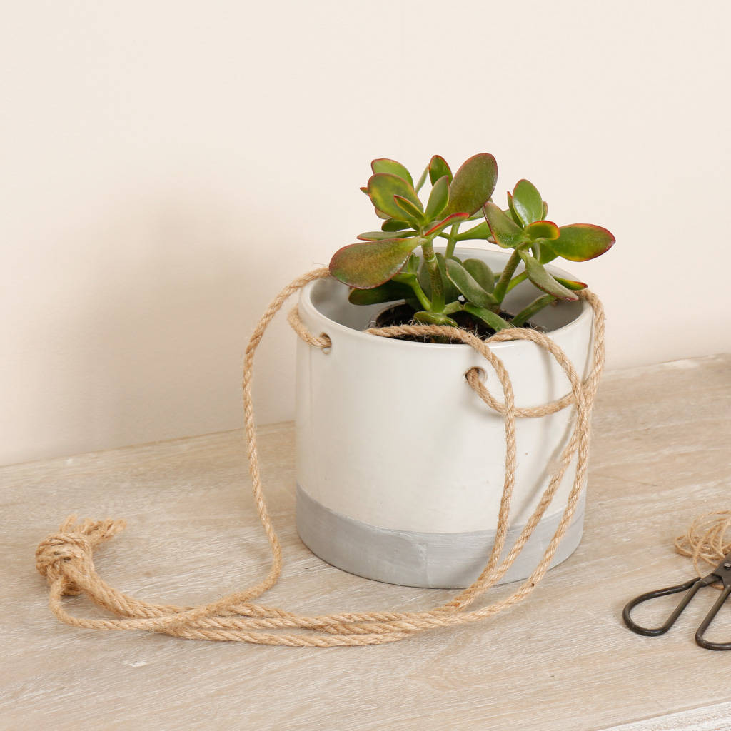 Painted Hanging Planters With Rope By Dibor