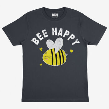 Bee Happy Women's Slogan T Shirt, 4 of 4