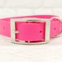 Waterproof Dog Collar And Lead Set Electric Pink, thumbnail 2 of 2
