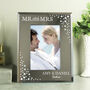 Personalised Mr And Mrs 6x4 Diamante Glass Photo Frame, thumbnail 2 of 3