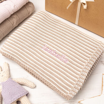 Baby Unisex Mini Stripe Yellow Luxury Baby Blanket, 3 of 11