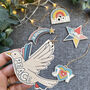 Peace Wooden Christmas Tree Decoration, thumbnail 3 of 4